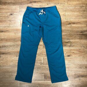 Figs Technical Scrub Pants Womens Medium Aqua Kade Cargo Pocket Style T21004